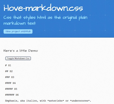 i-love-markdown.css homepage